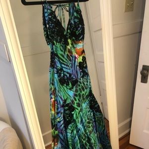 Niki Lavis jungle print formal dress